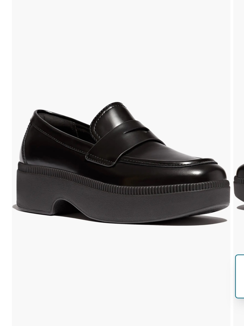 Fitflop  Black Chunky Platform Penny Loafers